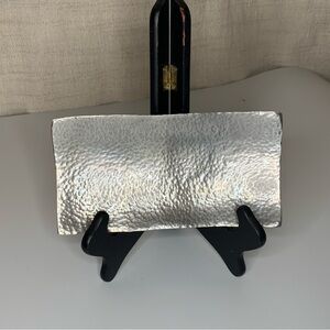 Silver tone Hammered Metal trinket tray